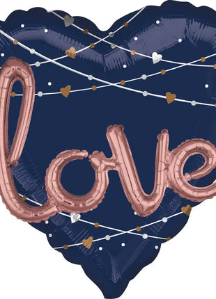 Esküvő Heart fólia lufi 91 cm
