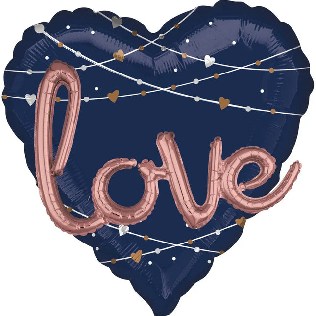Esküvő Heart fólia lufi 91 cm
