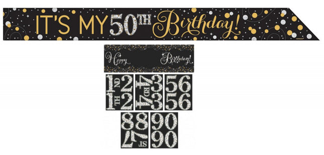 Happy Birthday Gold vállszalag 152,4 cm