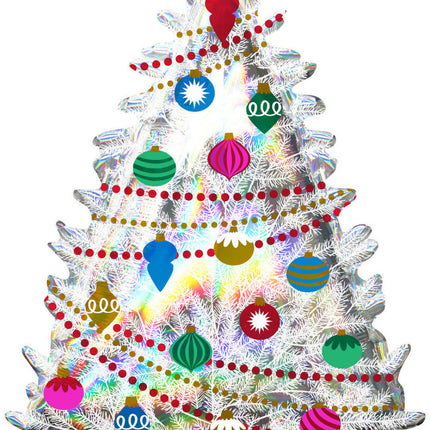 Hologrammos Christmas Tree, Karácsonyi fólia lufi 91 cm