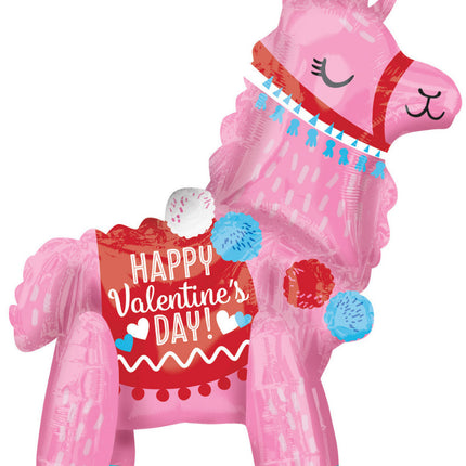 Happy Valentine's Day Llama, Láma Fólia lufi 55 cm