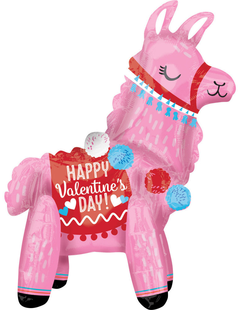 Happy Valentine's Day Llama, Láma Fólia lufi 55 cm