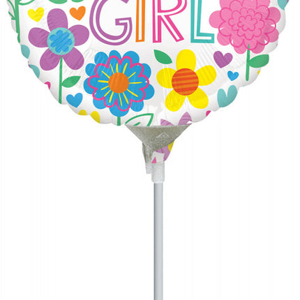 Baby Girl Floral mini fólia lufi 10 cm (WP)
