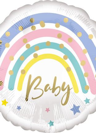 Baby Pastel Rainbow Fólia lufi 43 cm