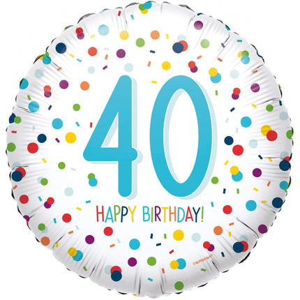 Happy Birthday 40 fólia lufi 43 cm