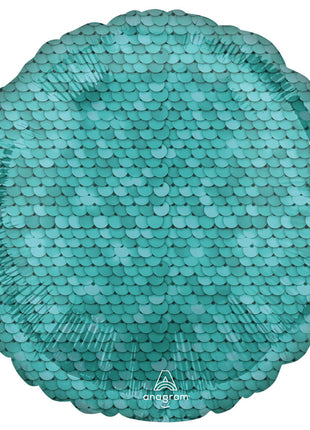 Kék flitter mintás fólia lufi 43 cm