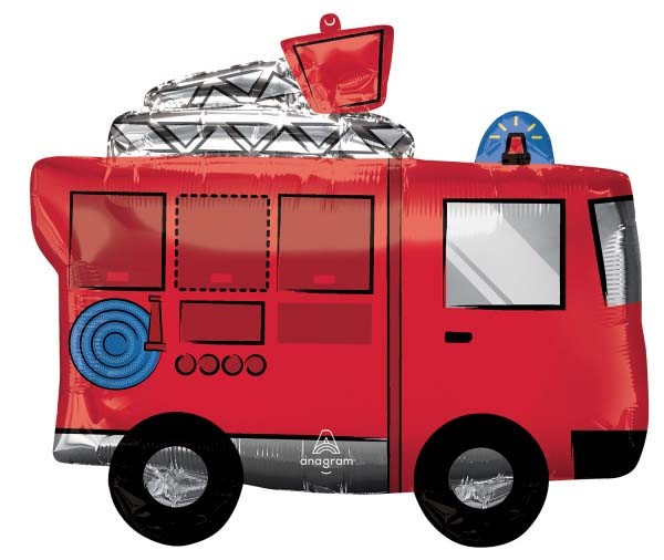 Fire Truck, Tűzoltóautó fólia lufi 66 cm