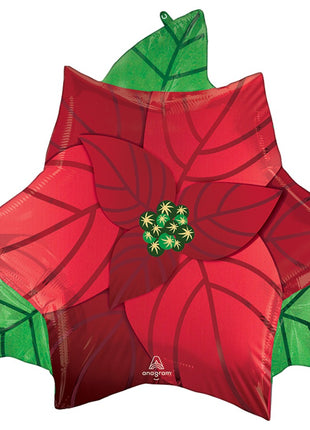 Mikulásvirág fólia lufi 66 cm