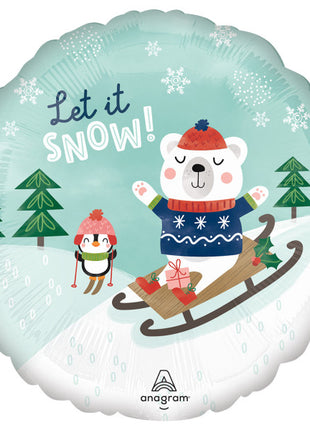 Karácsonyi Let it Snow fólia lufi 43 cm