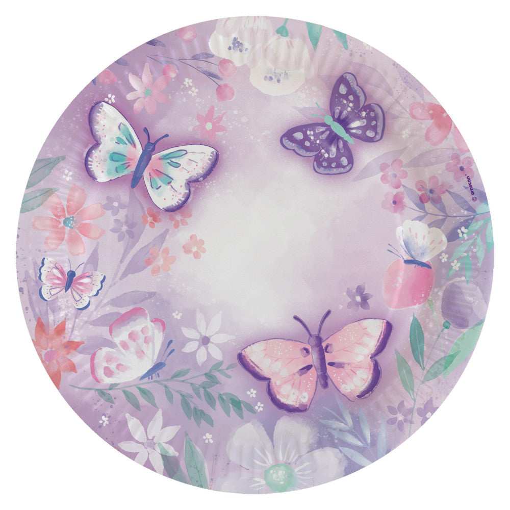 Pillangó Flutter papírtányér 8 db-os 22,8 cm