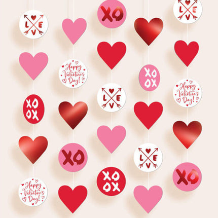 Happy Valentine's Day függő dekoráció 5 db-os szett