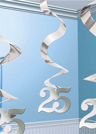 25. Anniversary, Házassági évforduló szalag dekoráció 5 db-os szett
