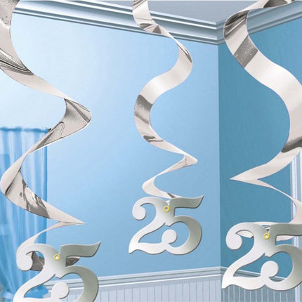 25. Anniversary, Házassági évforduló szalag dekoráció 5 db-os szett