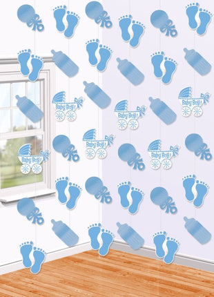 Baby Boy függő dekoráció 6 db-os szett