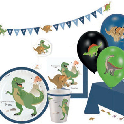 Dinoszaurusz Happy party szett 45 db-os 23 cm-es tányérral