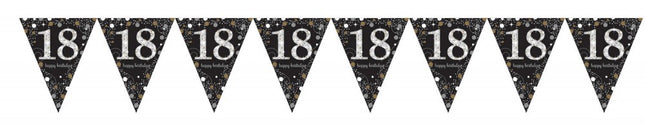 Happy Birthday Gold 18 zászlófüzér 3,96 m