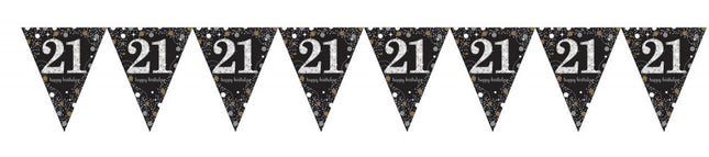 Happy Birthday Gold 21 zászlófüzér 3,96 m