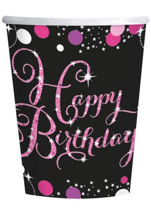 Happy Birthday Pink papír pohár 8 db-os 250 ml