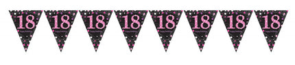 Happy Birthday Pink 18 zászlófüzér 3,96 m