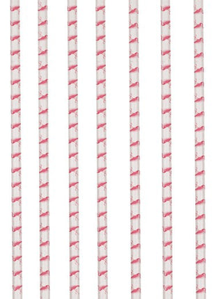 Flamingó Pink papír szívószál, 12 db-os szett