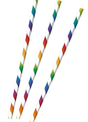Bright Rainbow papír szívószál, 12 db-os szett