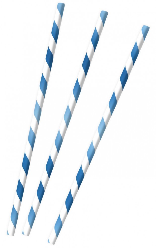 Sky Blue papír szívószál, 12 db-os szett