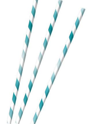 Aqua Blue papír szívószál, 12 db-os szett