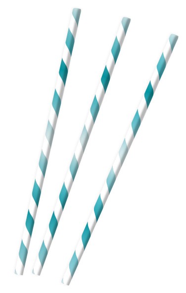 Aqua Blue papír szívószál, 12 db-os szett