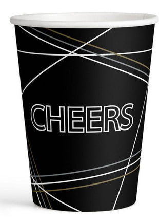 Cheers Black papír pohár 8 db-os 250 ml