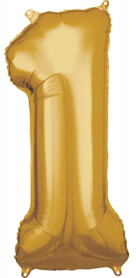 Arany Gold óriás 1-es szám fólia lufi 83x38 cm