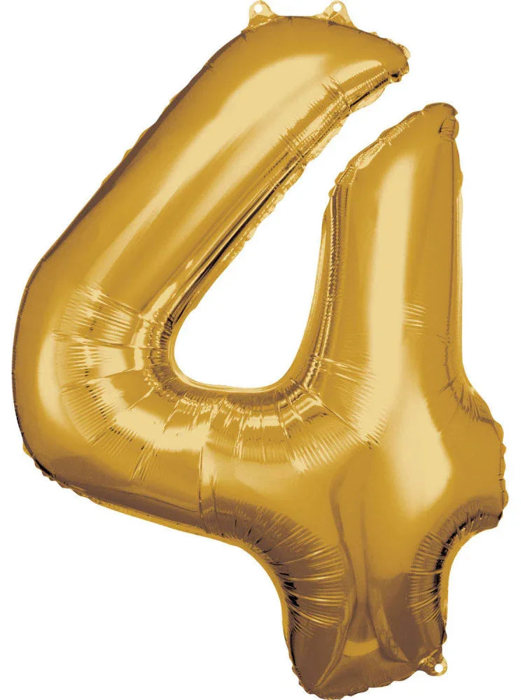 Arany Gold óriás szám fólia lufi 4-es, 86x66 cm