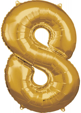 Arany Gold óriás szám fólia lufi 8-as, 83x55 cm