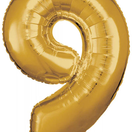 Arany Gold óriás szám fólia lufi 9-es, 83x58 cm