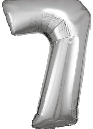 Silver óriás szám fólia lufi 7-es, 83*55 cm