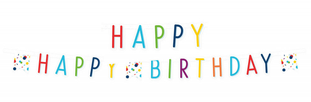 Konfettis Colorful Happy Birthday felirat 180 cm