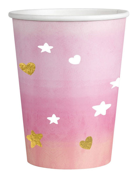 Baby Girl Hello World papír pohár 8 db-os 250 ml