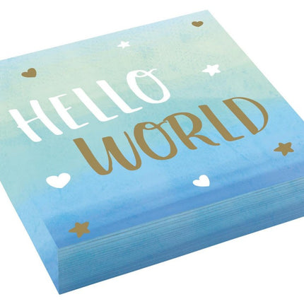 Baby Boy Hello World szalvéta 16 db-os 33x33 cm