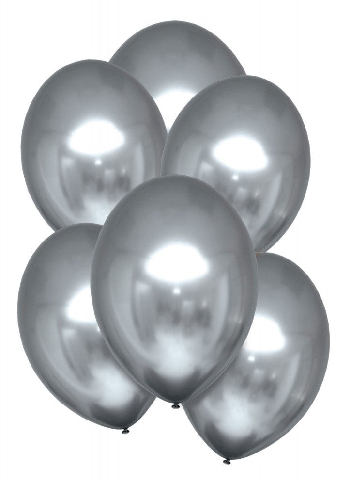 Szatén Platinum léggömb, lufi 6 db-os 11 inch (27,5cm)