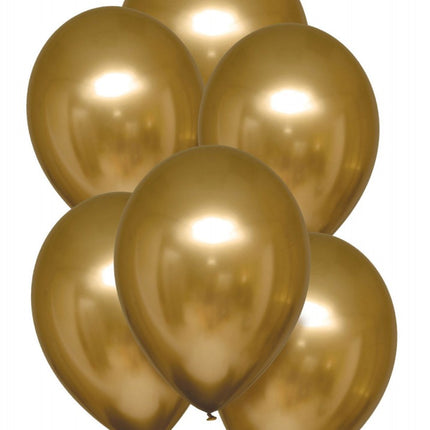 Szatén Gold léggömb, lufi 6 db-os 11 inch (27,5cm)
