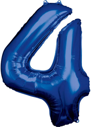 Blue óriás szám fólia lufi 4-es, 88*66 cm