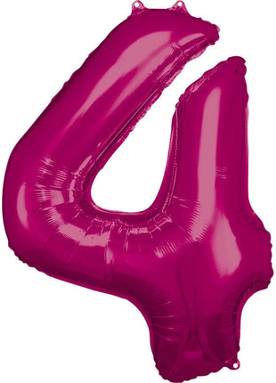 Pink óriás szám fólia lufi 4-es, 88*66 cm