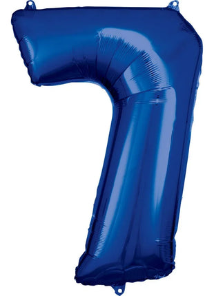 Blue óriás szám fólia lufi 7-es, 88*58 cm