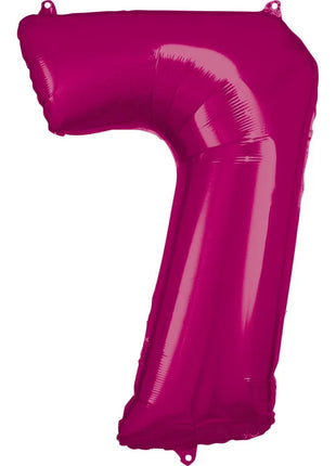 Pink óriás szám fólia lufi 7-es, 88*58 cm