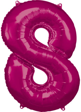 Pink óriás szám fólia lufi 8-as, 83*53 cm