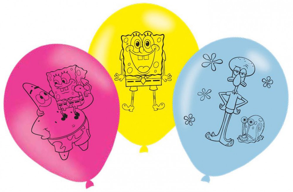 SpongyaBob Laugh léggömb, lufi 6 db-os 11 inch (27,5cm)