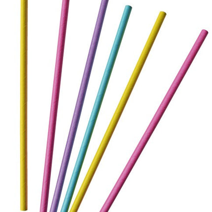 Neon papír szívószál 30 db-os szett