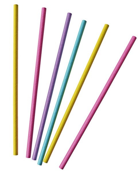 Neon papír szívószál 30 db-os szett