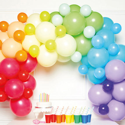 Színes Rainbow léggömb, lufi girland 78 db-os szett