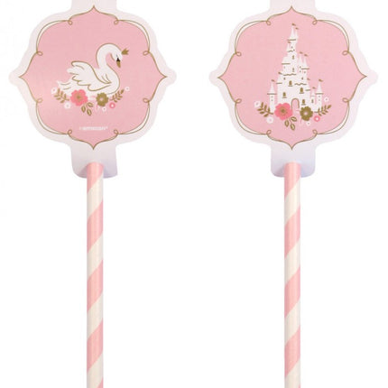 Hercegnők Swan papír szívószál, 8 db-os szett