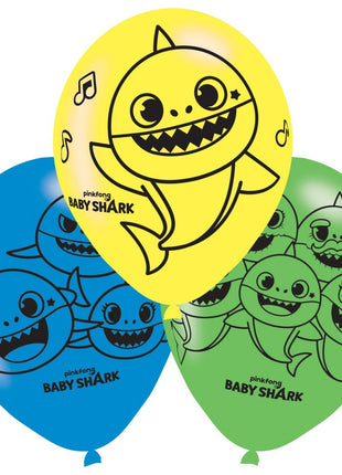 Baby Shark Music léggömb, lufi 6 db-os 11 inc (27,5 cm)